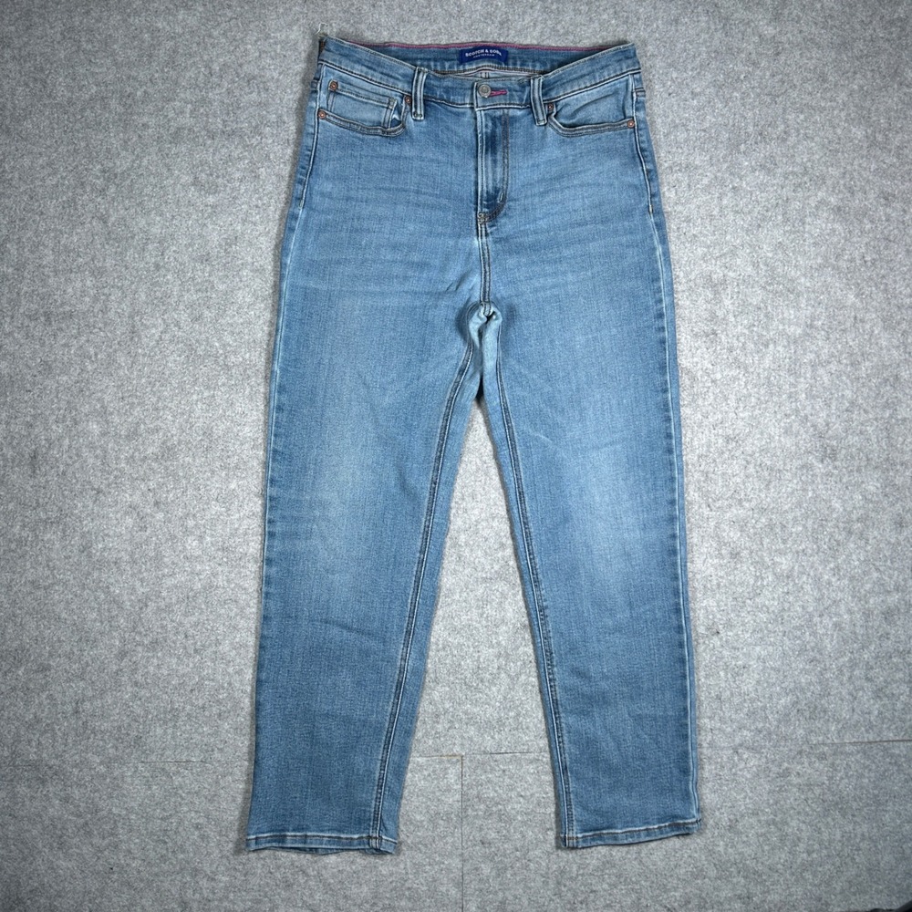 Scotch & Soda Denim Jeans Womens 10(31x28) Blue‎ Straight Leg High Rise Stretch